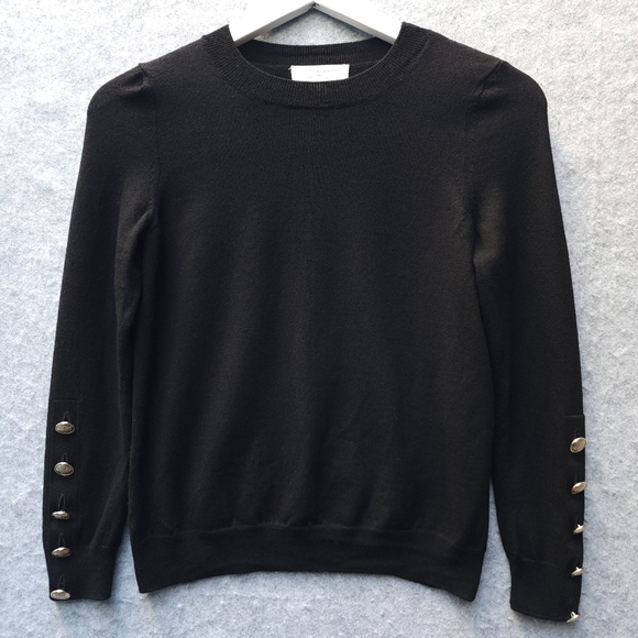 Sézane Paulo Jumper Pullover Sweater Merino Wool in Black SHRUNKEN - Picture 3 of 8